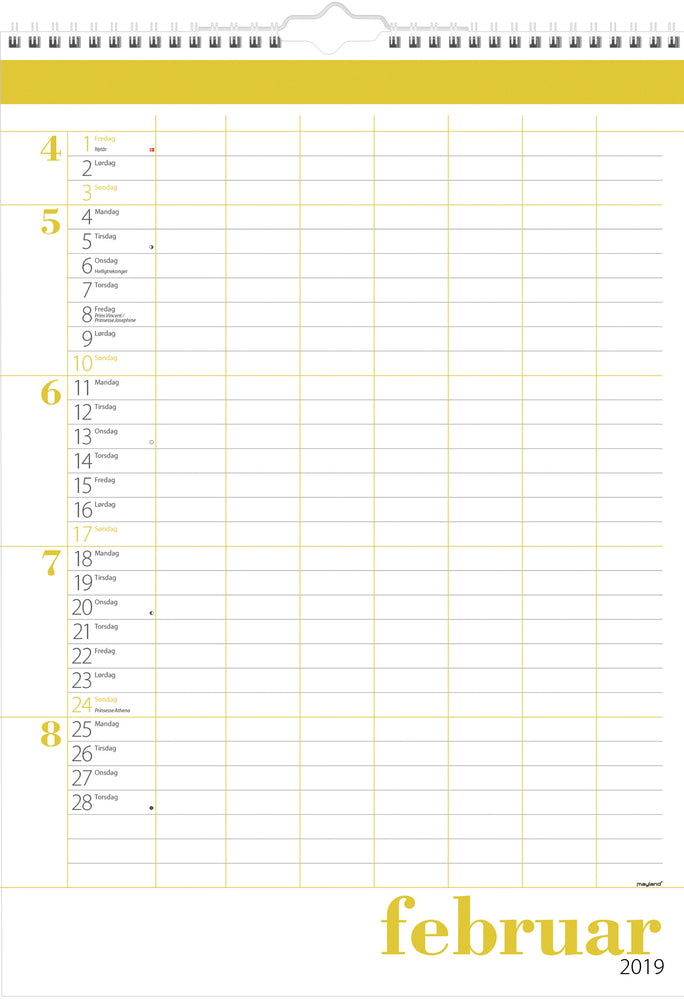 FAMILIEKALENDER STOR  2019 MAYLAND