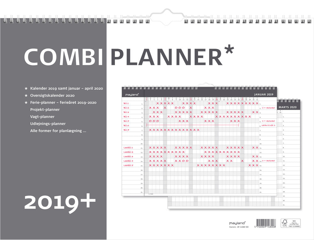 COMBI-PLANNER MÅNED  2019 MAYLAND