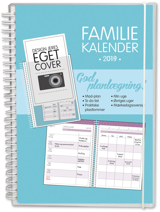 FAMILIEKALENDER A5 ILLUSTRATIONER  2019 MAYLAND