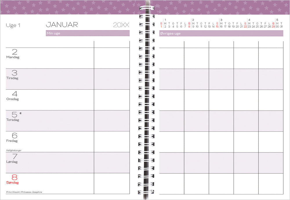 FAMILIEKALENDER A5 ILLUSTRATIONER  2019 MAYLAND