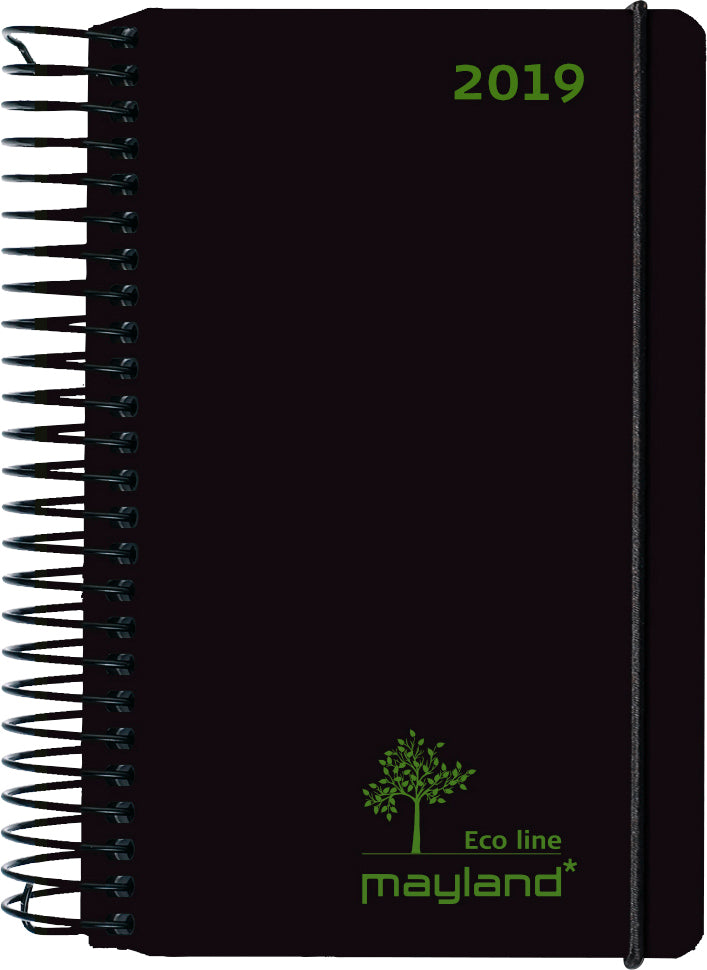 ECOLINE MINI SPIRALKALENDER 1 DAG SORT  2019 MAYLAND