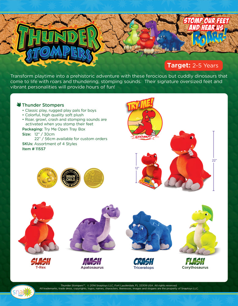 Thunder stompers plys 30 cm asst.