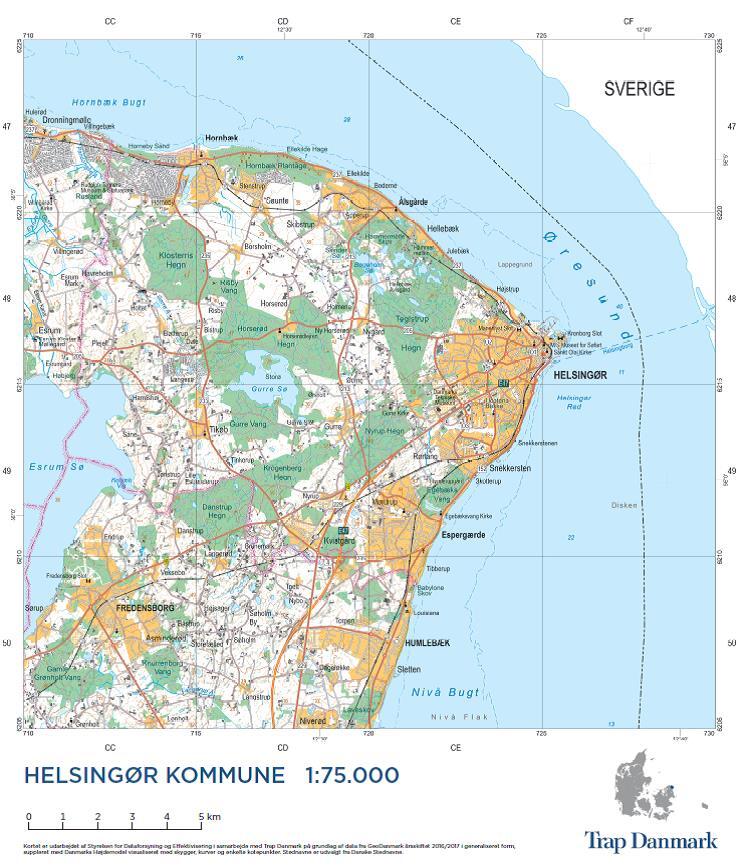 Trap Danmark: Kort over Helsingør Kommune