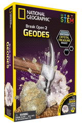 Break open 2 real geodes