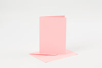 KORT OG KUVERTER KORT 10,5X15 CM ROSA 6SÆT