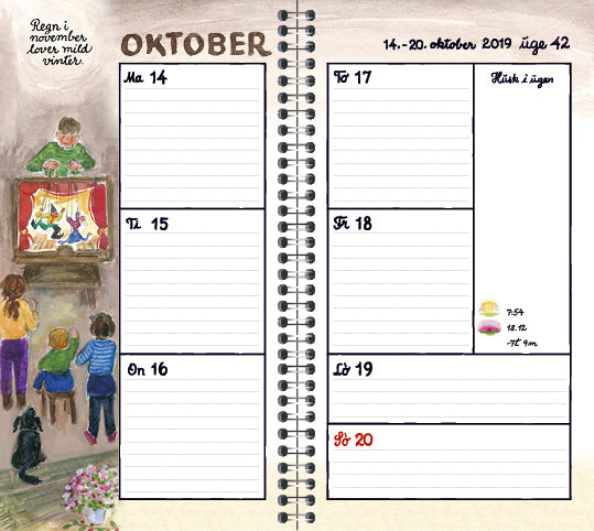 Ugekalenderbogen 9,5 x x 17 2019