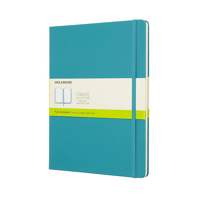 Notesbog Moleskine xl lysblå m/192 blanke ark hard
