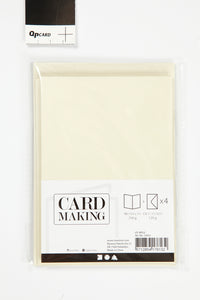 KORT OG KUVERTER KORT 10,5X15 CM RÅHVID PERLEMOR 4SÆT