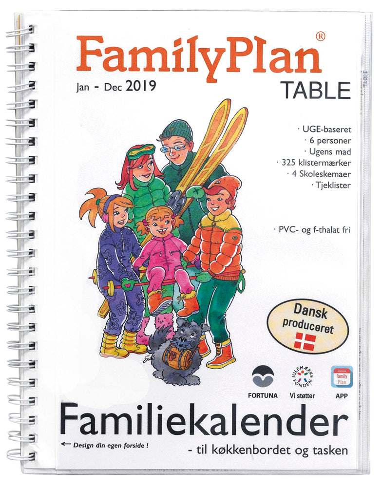 FAMILIEKALENDER 2019 FAMILYPLAN TABLE 6 PERS.