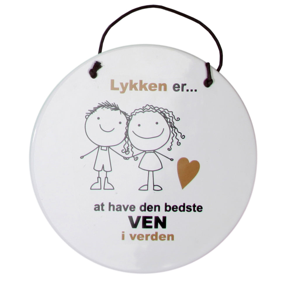 KERAMIK PLATTE VEN LYKKEN ER HVID
