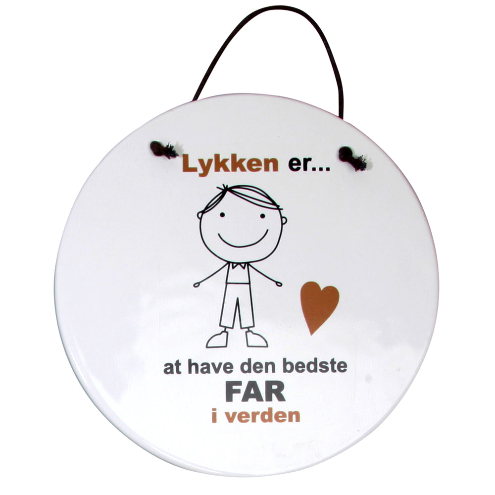KERAMIK PLATTE FAR LYKKEN ER HVID