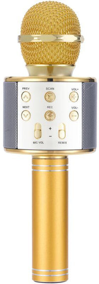 KARAOKE MIKROFON MED BLUETOOTH HØJTALER GULD