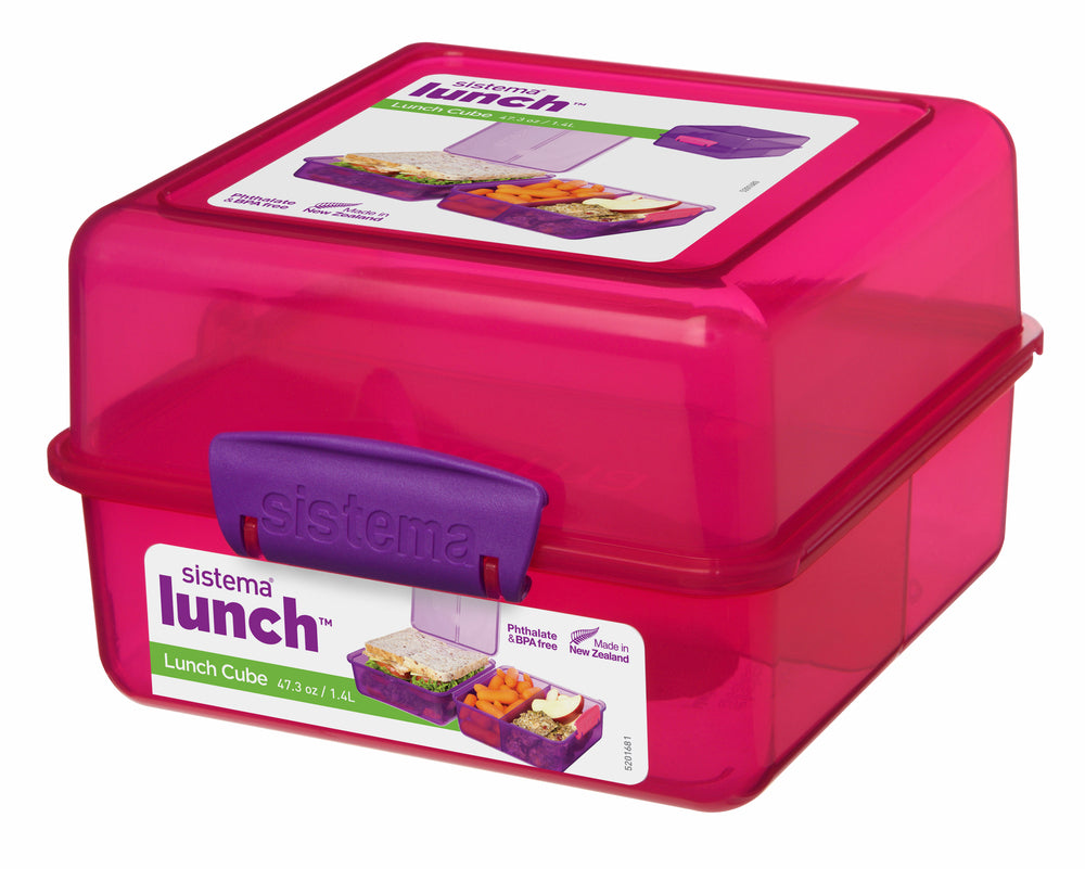 Madkasse opdelt pink1,4 L til snack