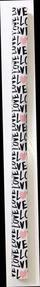 BOGBIND/GAVEPAPIR 70CMX2M LOVE M/LYSERØD HJERTE