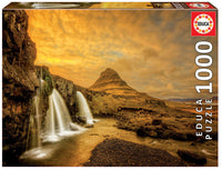 Puslespil kirkjufellsfoss waterfall, iceland 1000 brikker