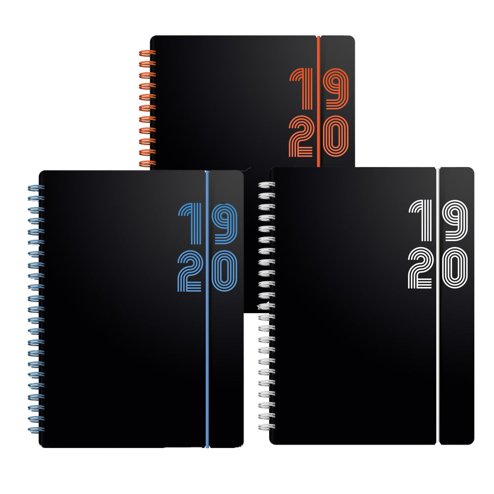 Letts studiekalender 19/20 Black A5