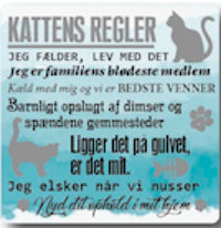 Citatmagnet kattens regler 9x9cm