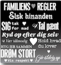 Citatmagnet familiens regler 9x9cm