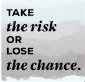 Citatmagnet take the risk 9x9cm