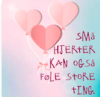 Citatmagnet små hjerter 9x9cm