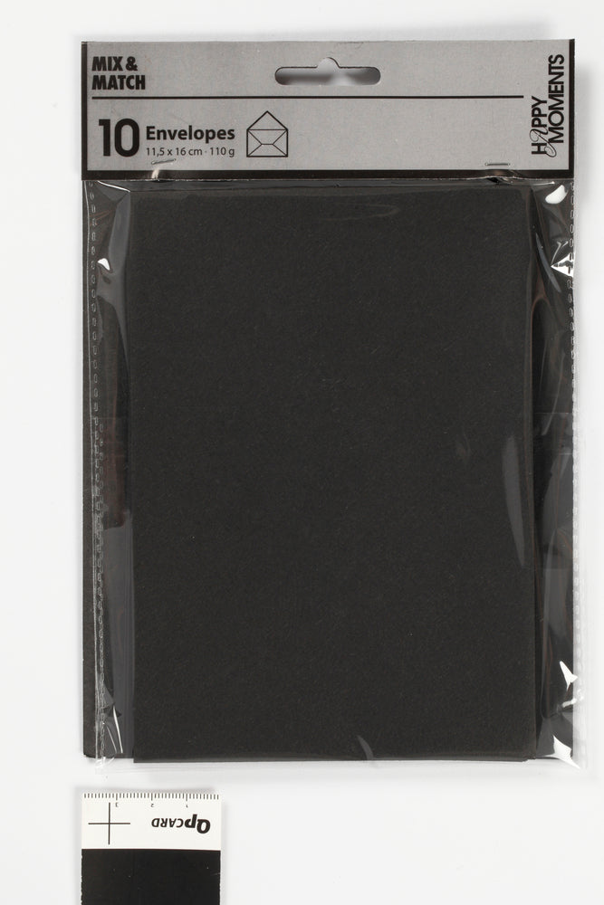 Kuvert sort 11,5x16 cm 110g 10stk