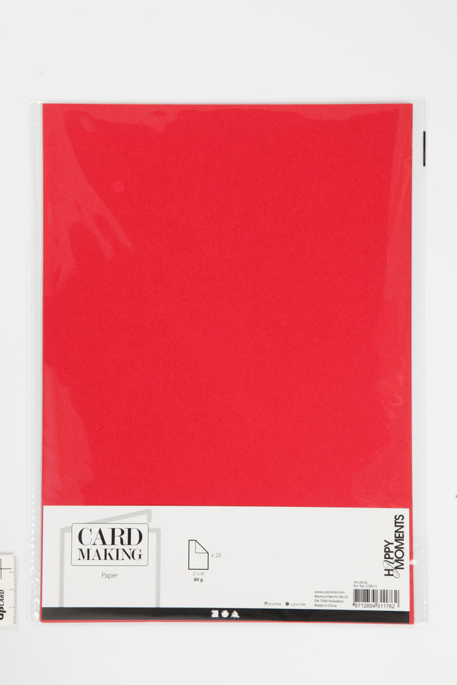 Papir rød A4 80g 20stk