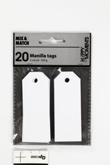 Manilla mærker hvid 220g 20stk