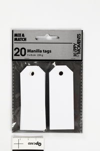 Manilla mærker hvid 220g 20stk