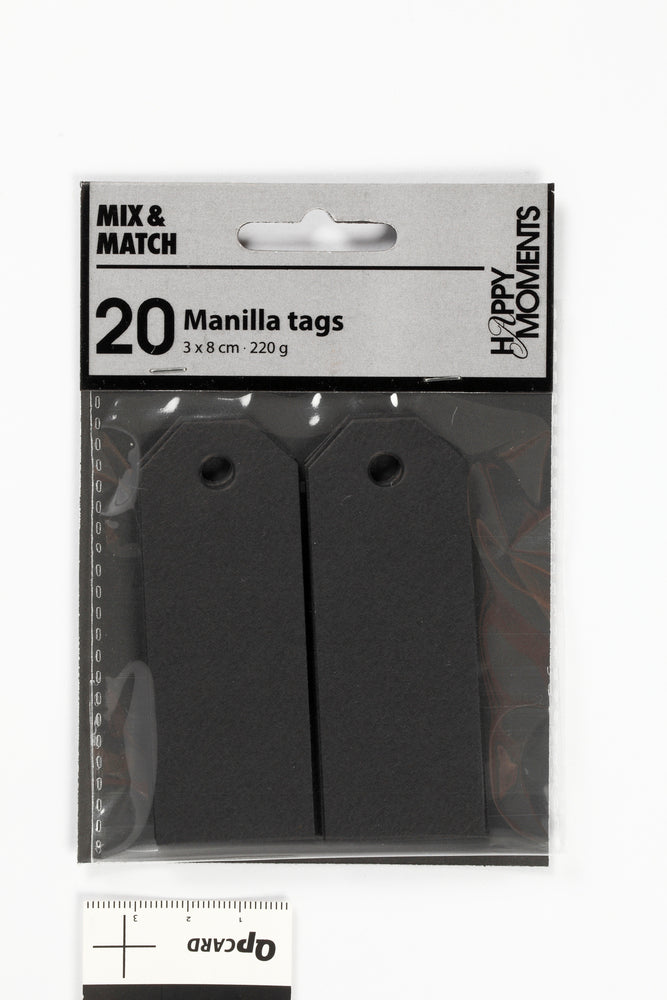 Manilla mærker sort 220g 20stk