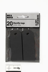 Manilla mærker sort 220g 20stk
