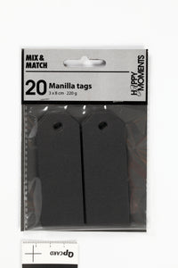Manilla mærker sort 220g 20stk