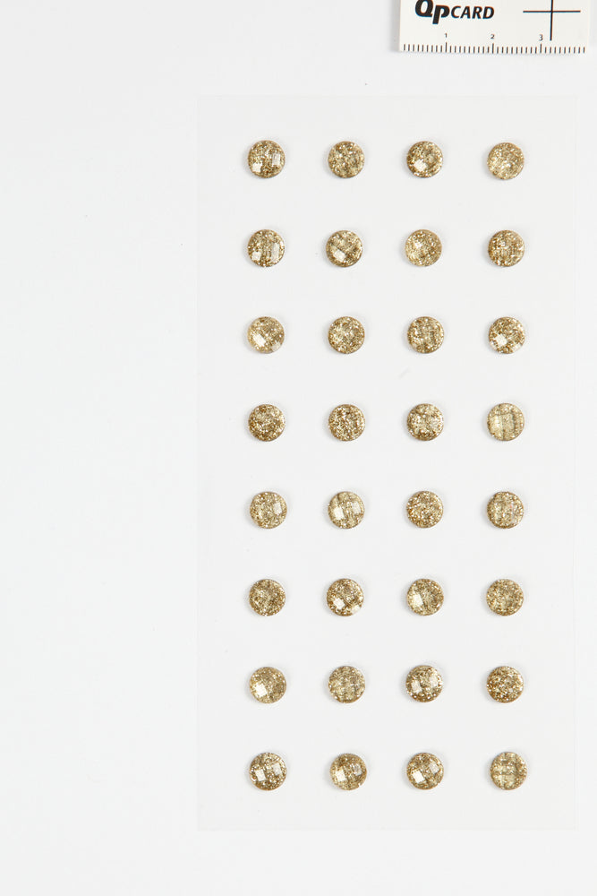 Rhinsten guld rund 8 mm 32stk
