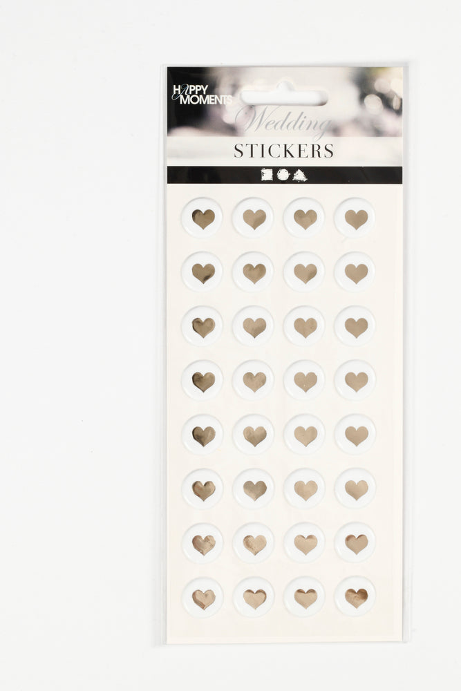STICKERS HJERTER PUFFY HVID 14 MM 32STK