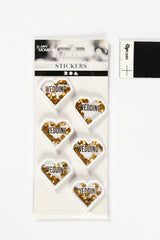 STICKERS HJERTER SHAKER HVID 8 MM 6STK