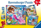 Puslespil charming mermaids 3X49 brikker