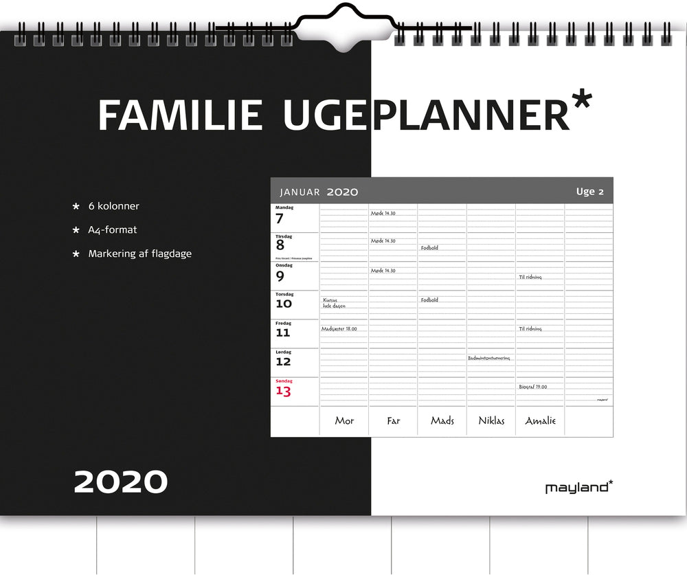 FAMILIEKALENDER UGE  2020 MAYLAND