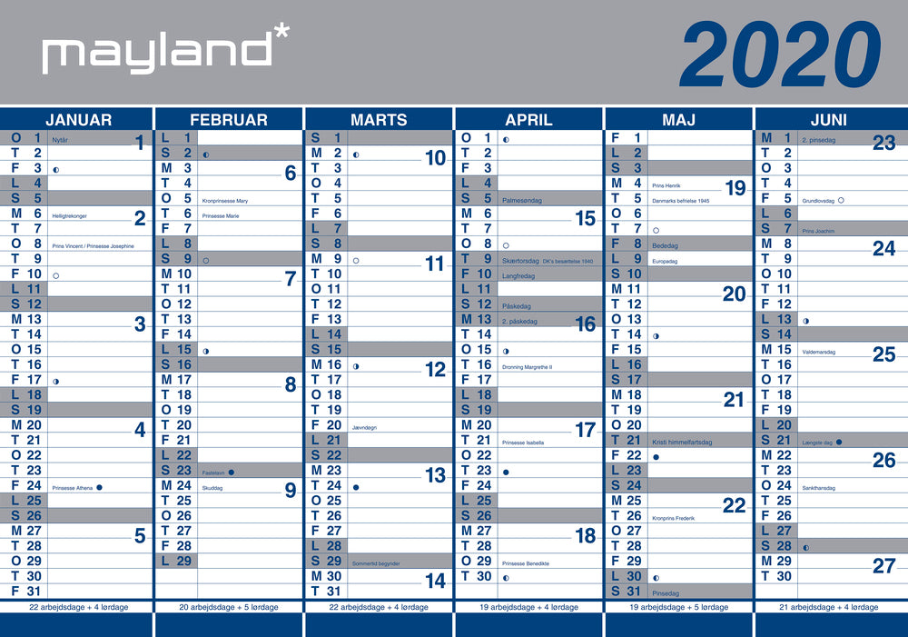 Kæmpekalender  2020 Mayland