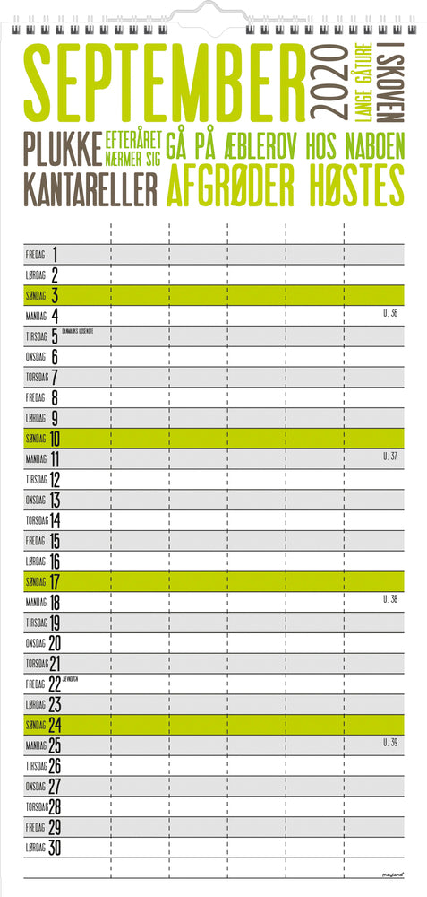 FAMILIEKALENDER TREND  2020 MAYLAND