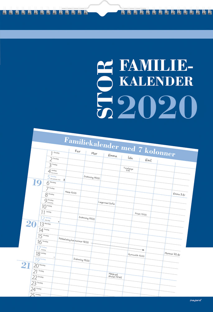 FAMILIEKALENDER STOR  2020 MAYLAND
