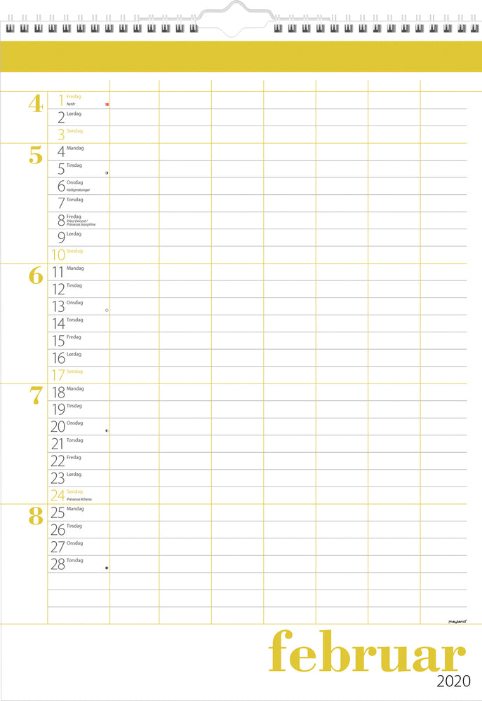FAMILIEKALENDER STOR  2020 MAYLAND