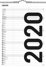 FAMILIEKALENDER SORT/HVID 2 KOL.  2020 MAYLAND
