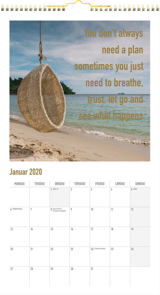 VÆGKALENDER DREAM DO  2020 MAYLAND