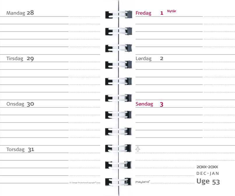 NANO PLANNER KUNSTSKIND SORT 2020 MAYLAND