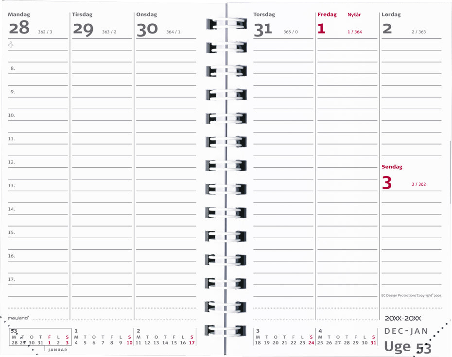 MINI PLANNER HØJFFORMAT REFILL 2020 MAYLAND