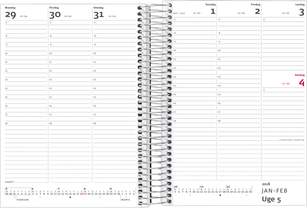 UGEKALENDER BUSINESS A5 KUNSTSKIND SORT 2020 MAYLAND