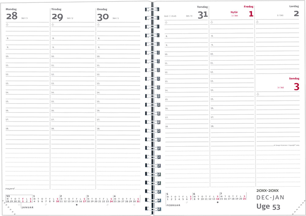 UGEKALENDER A5 SKIND SORT 2020 MAYLAND