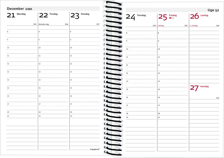 ECO LINE A6 UGEKALENDER SORT  2020 MAYLAND
