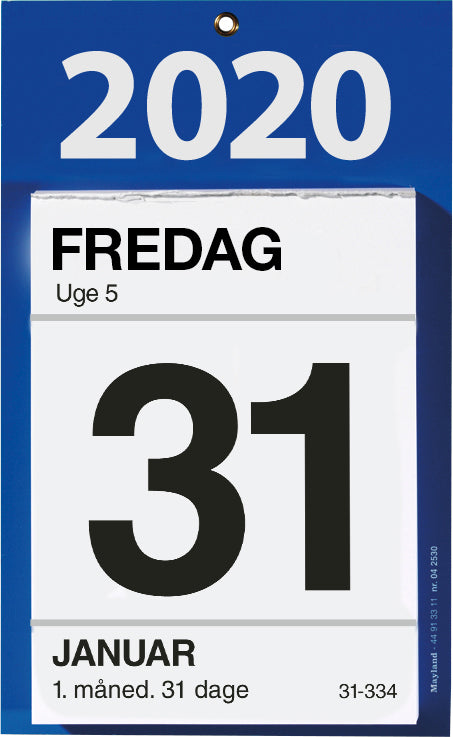 Kontor afrivningskalender 2020 Mayland
