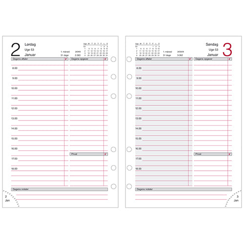 SYSTEM MM DAGKALENDER REFILL  2020 MAYLAND