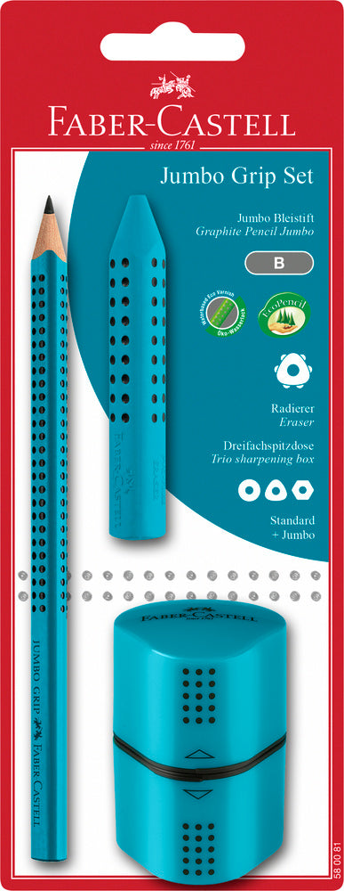 Blistersæt Faber-Castell jumbo grip turkis